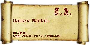 Balczo Martin névjegykártya