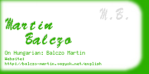 martin balczo business card